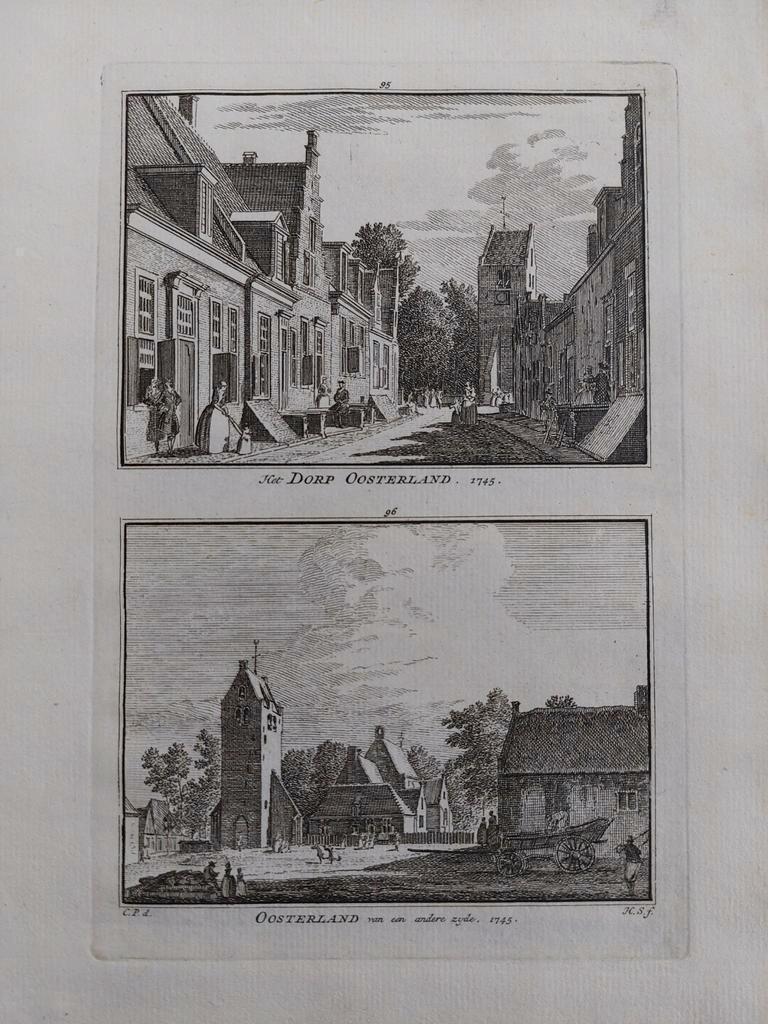 95-96 / Oosterland  Kopergravure 1754, Antiek en Kunst, Ophalen of Verzenden