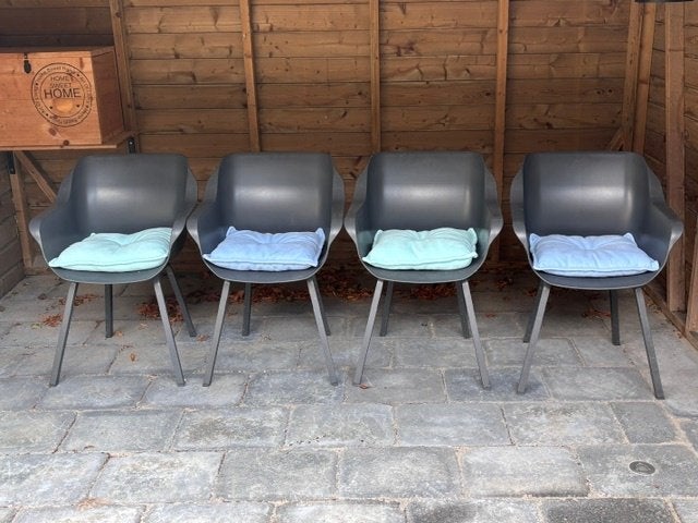 4 x originele Hartman Sophie Element tuinstoelen - Antraciet, Tuin en Terras, Ophalen, Gebruikt, Kunststof