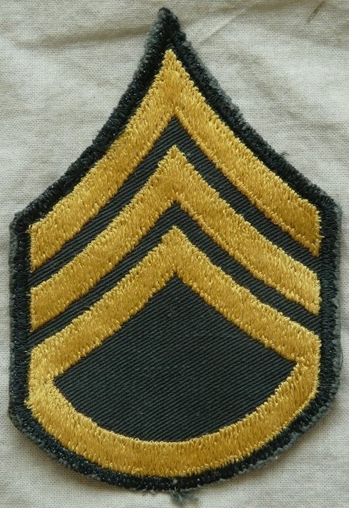 Rank Patch Insignia Stafsergeant (SSG / E-6) US Army, 1970s., Ophalen of Verzenden, Landmacht, Amerika, Embleem of Badge