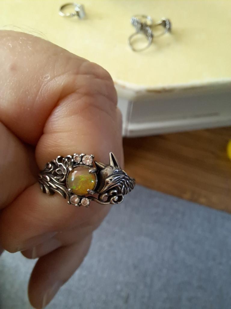 Ring opaal echt zilver in maat verstelbaar, Ophalen of Verzenden, 17 tot 18, Dame, Zilver
