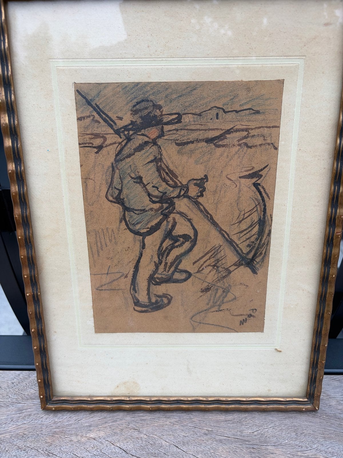 Tekening van Willem van Dort senior - 21,5x15,5 cm, Ophalen, Tekening, Potloodtekening, Ingelijst