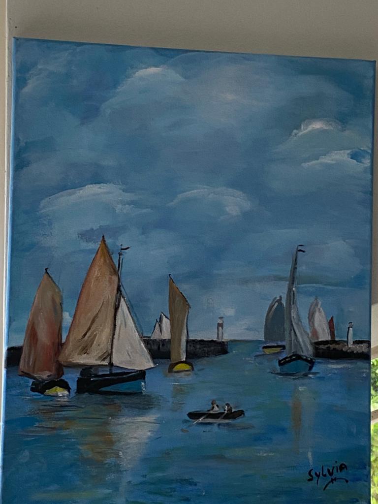 Schilderij: Zeilboten op Zee - Sylvia, Ophalen of Verzenden
