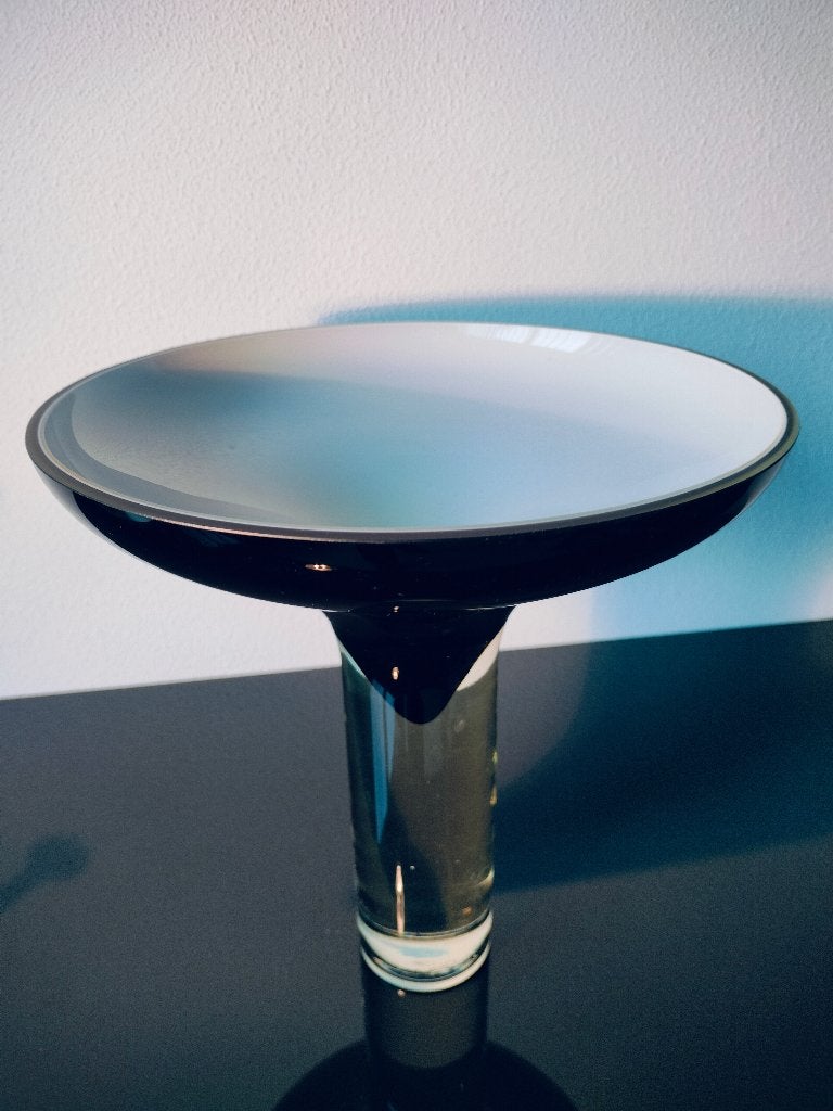Vaas Schaal Art Design Murano Sommerso Zwart 1970, Antiek en Kunst, Ophalen of Verzenden