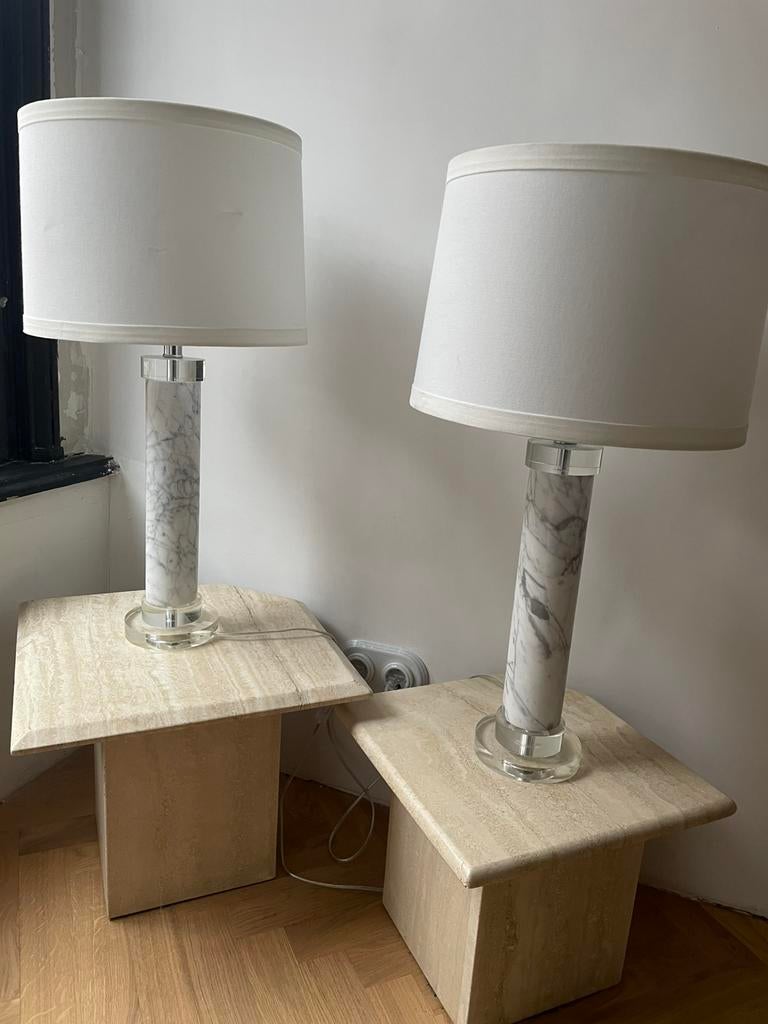 Tafellamp marmer, Ophalen, Zo goed als nieuw, Minder dan 50 cm