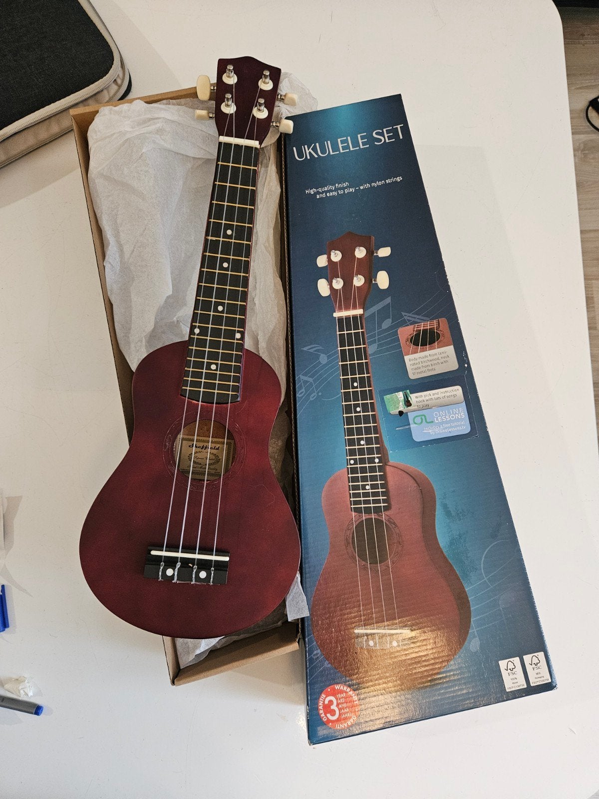 Ukelele Set - Nieuw in doos met online lessen, Ukelele, Onbekend, Nieuw, Ophalen of Verzenden