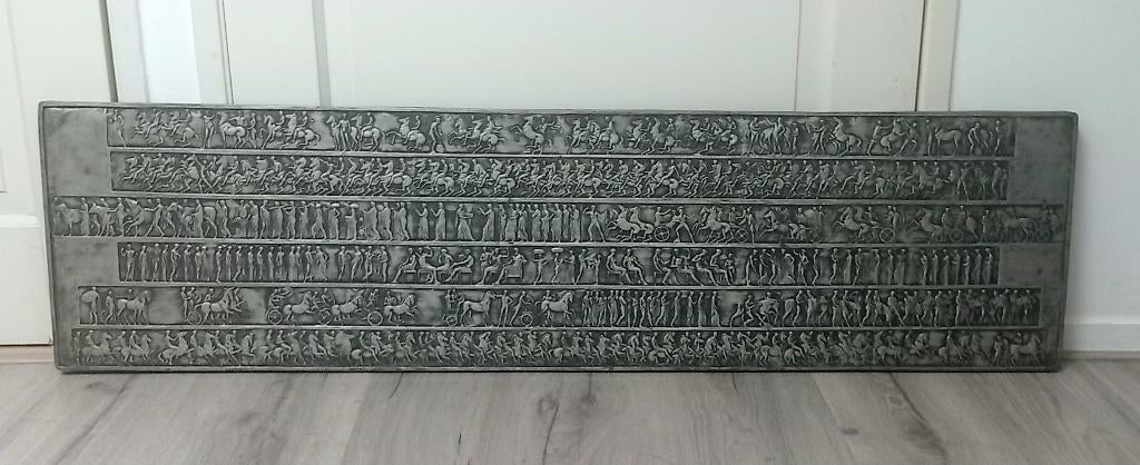 wanddecor tinnen relief, handgemaakt, Antiek en Kunst, Antiek | Tin, Ophalen of Verzenden
