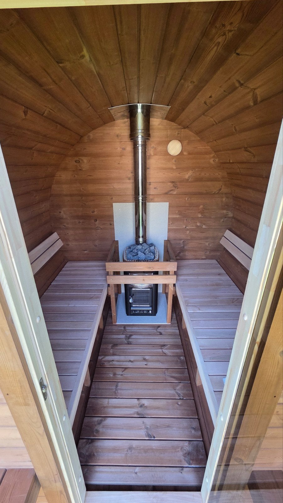 2,5M Barrel Sauna Gratis Levering en Plaatsing - 10% KORTING, Sport en Fitness, Sauna, Ophalen of Verzenden, Nieuw, Complete sauna