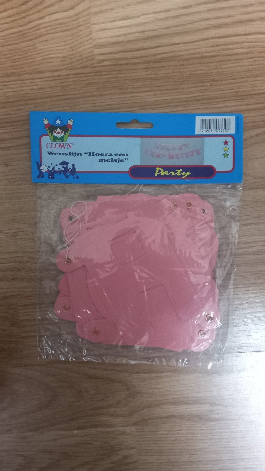 Nieuwe Wenslijn "Hoera een meisje" - Roze Feestversiering, Ophalen of Verzenden, Nieuw, Versiering, Geboorte of Huwelijk
