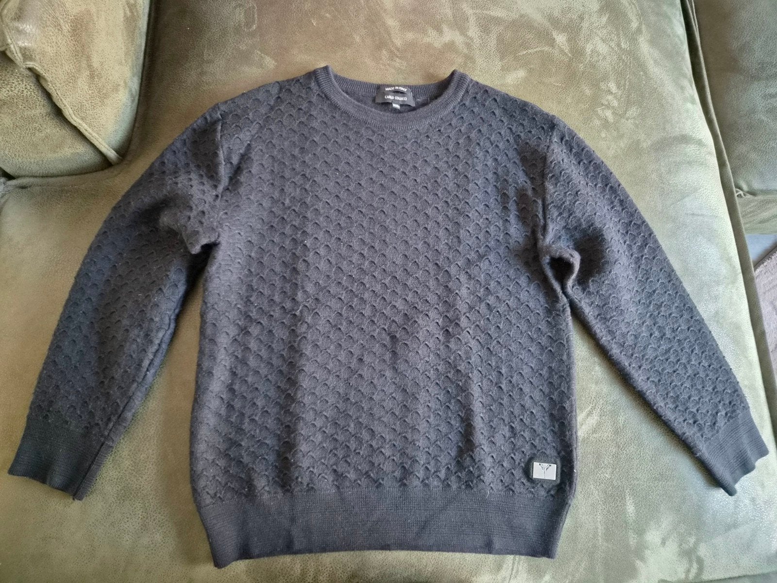 Carlo Colucci trui (oorspronkelijk XXL, nu M), Maat 48/50 (M), Zwart, Ophalen of Verzenden, Gedragen