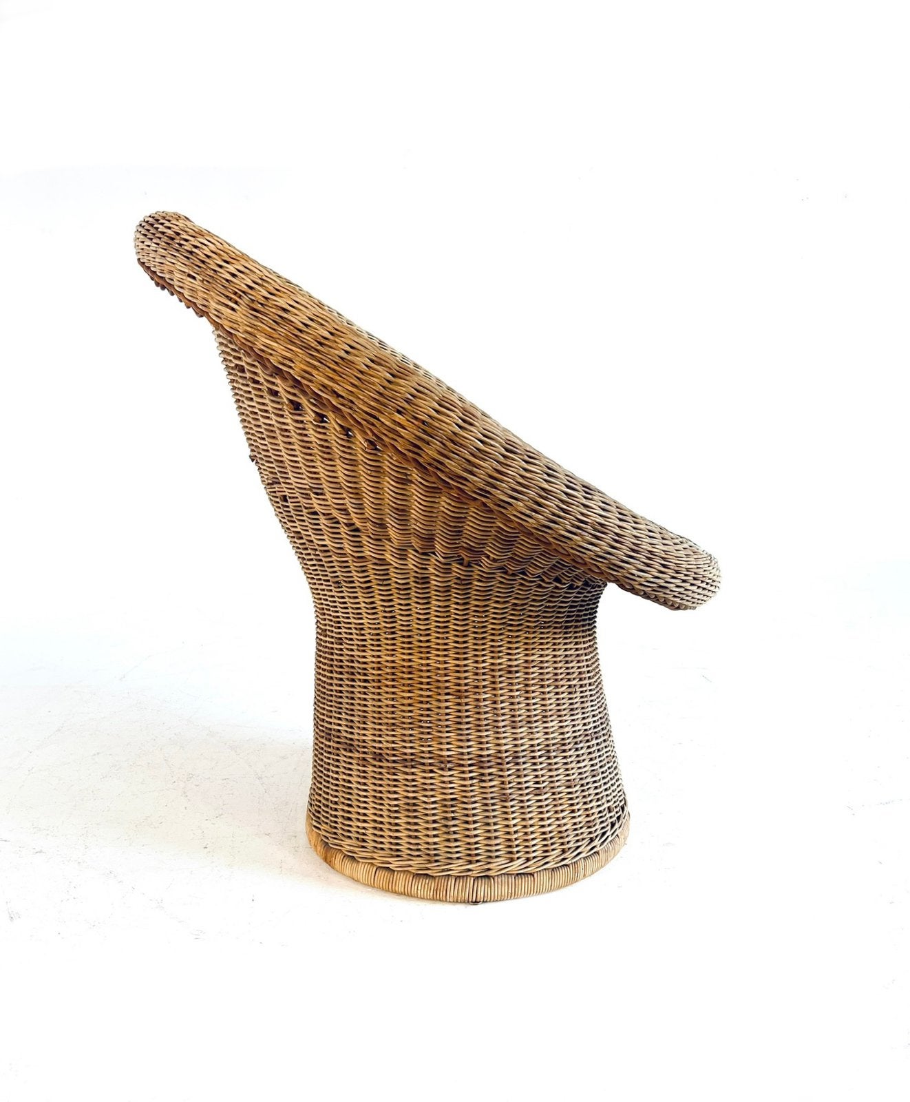 Vintage rotan kuipstoel E10, Egon Eiermann ‘50, Vintage retro buisframe design rotan webbing papercord deens, Ophalen of Verzenden