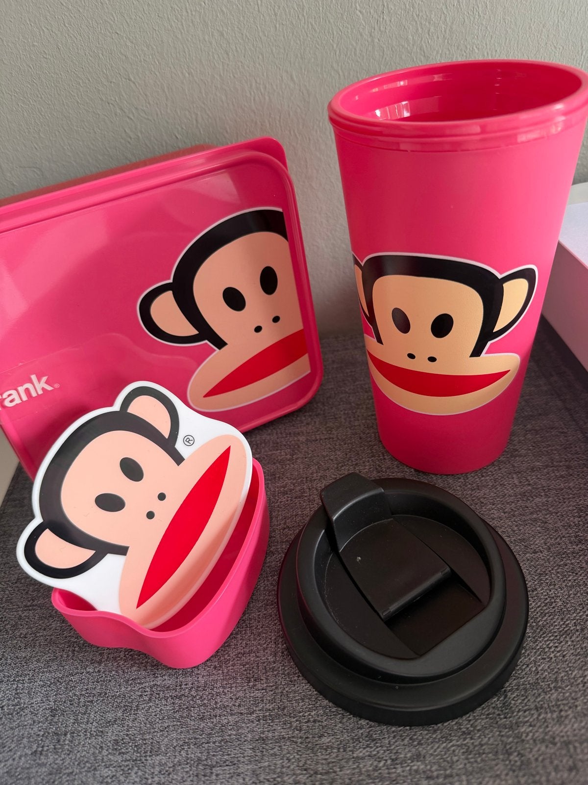 Paul Frank Julius de Aap Lunchbox, Minibox & Beker Set, Kunststof, Ophalen of Verzenden, Roze, Overige merken