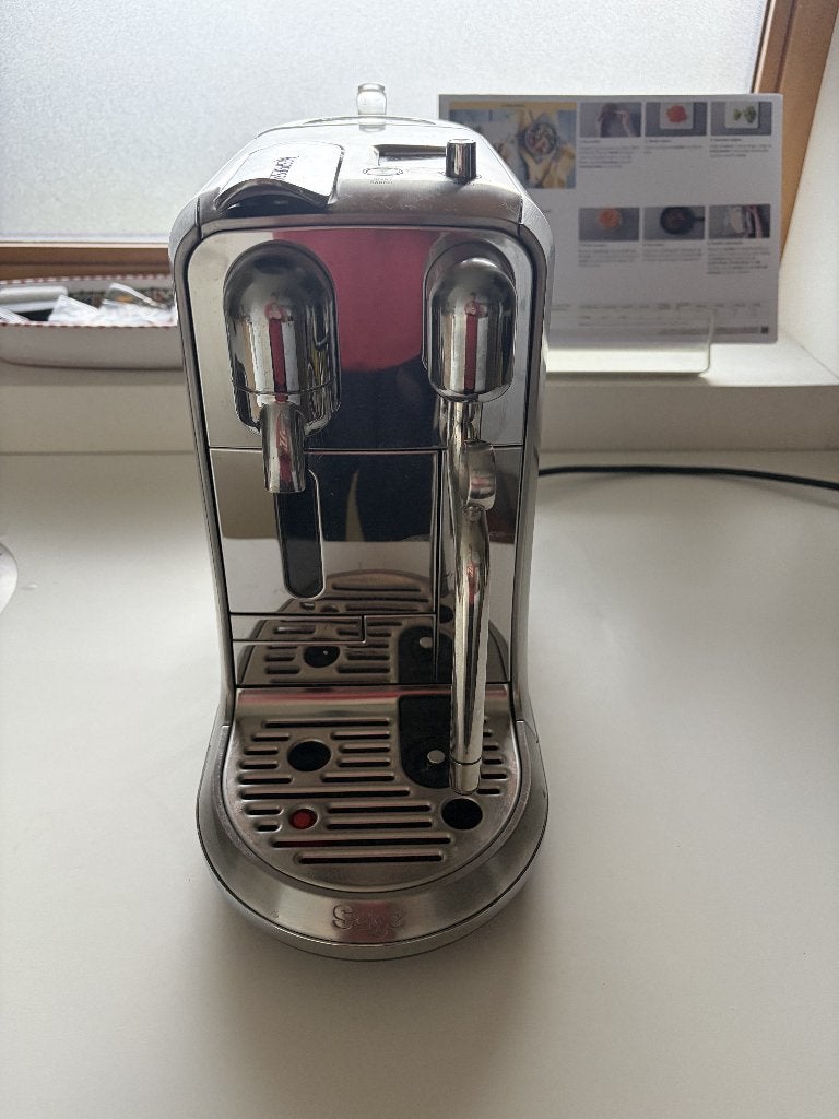 Sage Creatista Plus Nespresso machine rvs koffiezetapparaat, Ophalen, Koffiepads en cups, Gebruikt, Koffiemachine