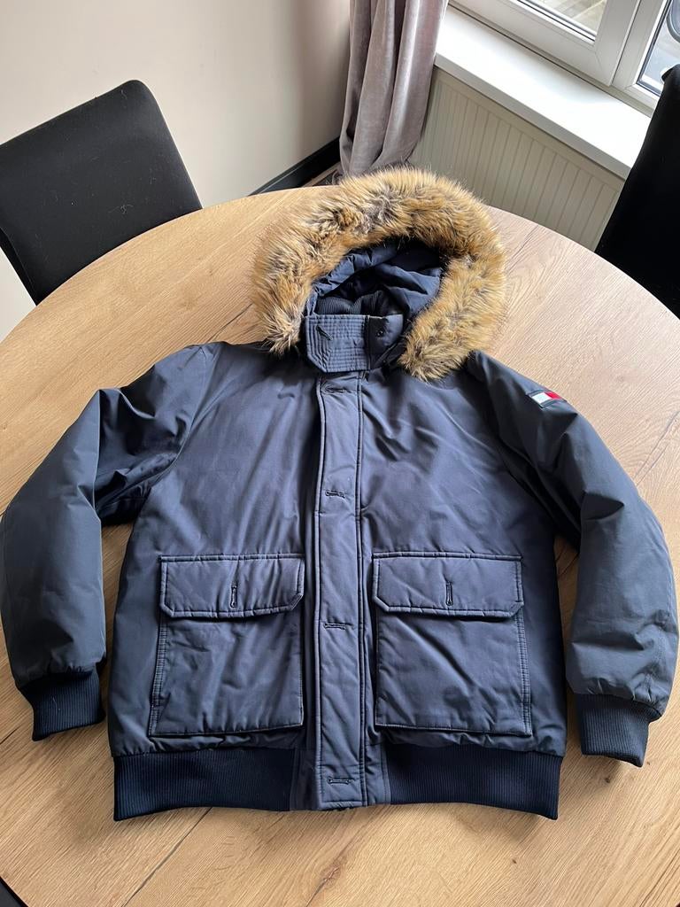Heren Tommy hilfiger parka jas, Kleding | Heren, Jassen | Winter, Ophalen of Verzenden, Gedragen, Maat 56/58 (XL), Blauw