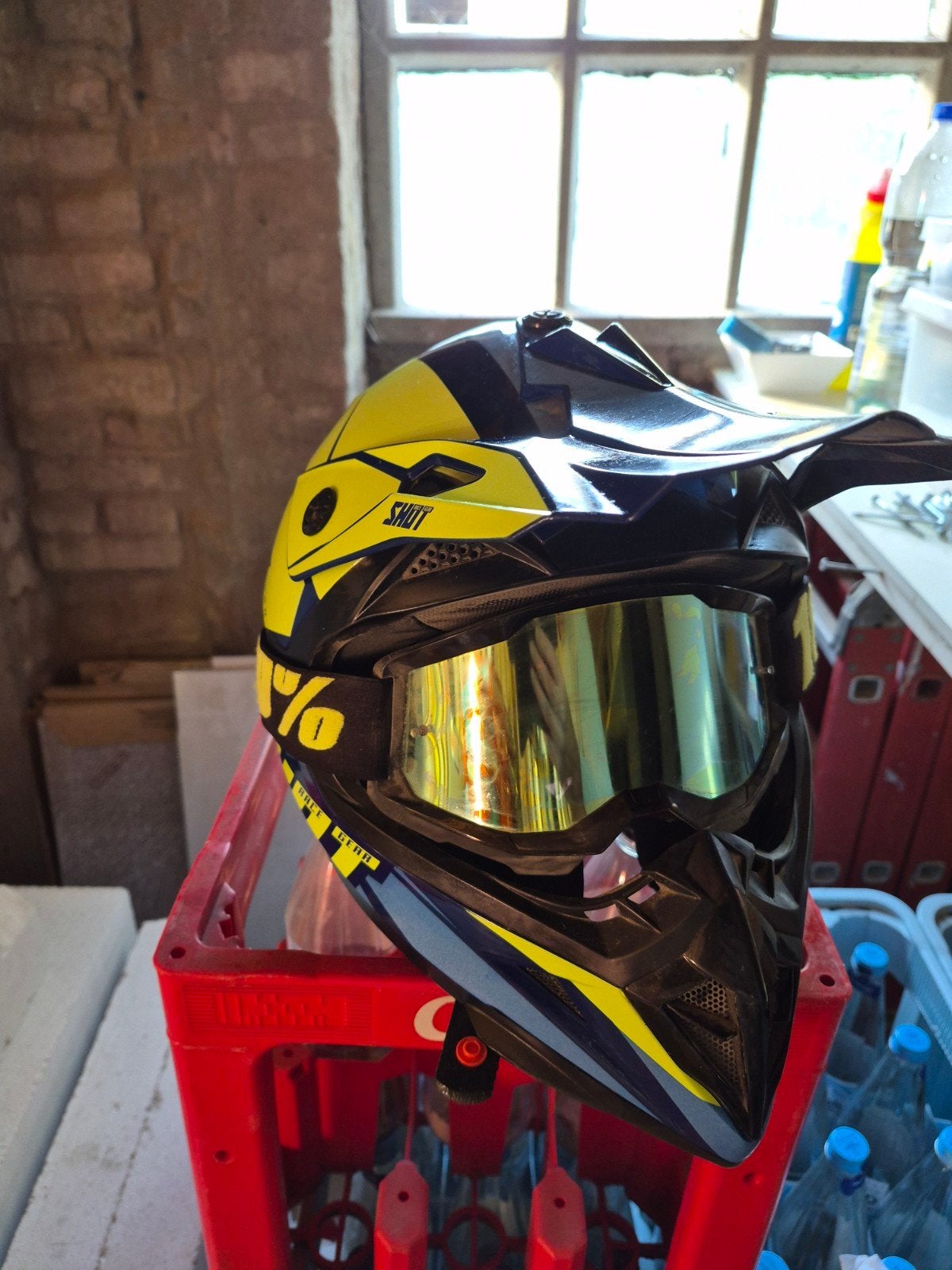 Crosshelm zo goed als nieuw, Motoren, Ophalen, Tweedehands, Offroadhelm