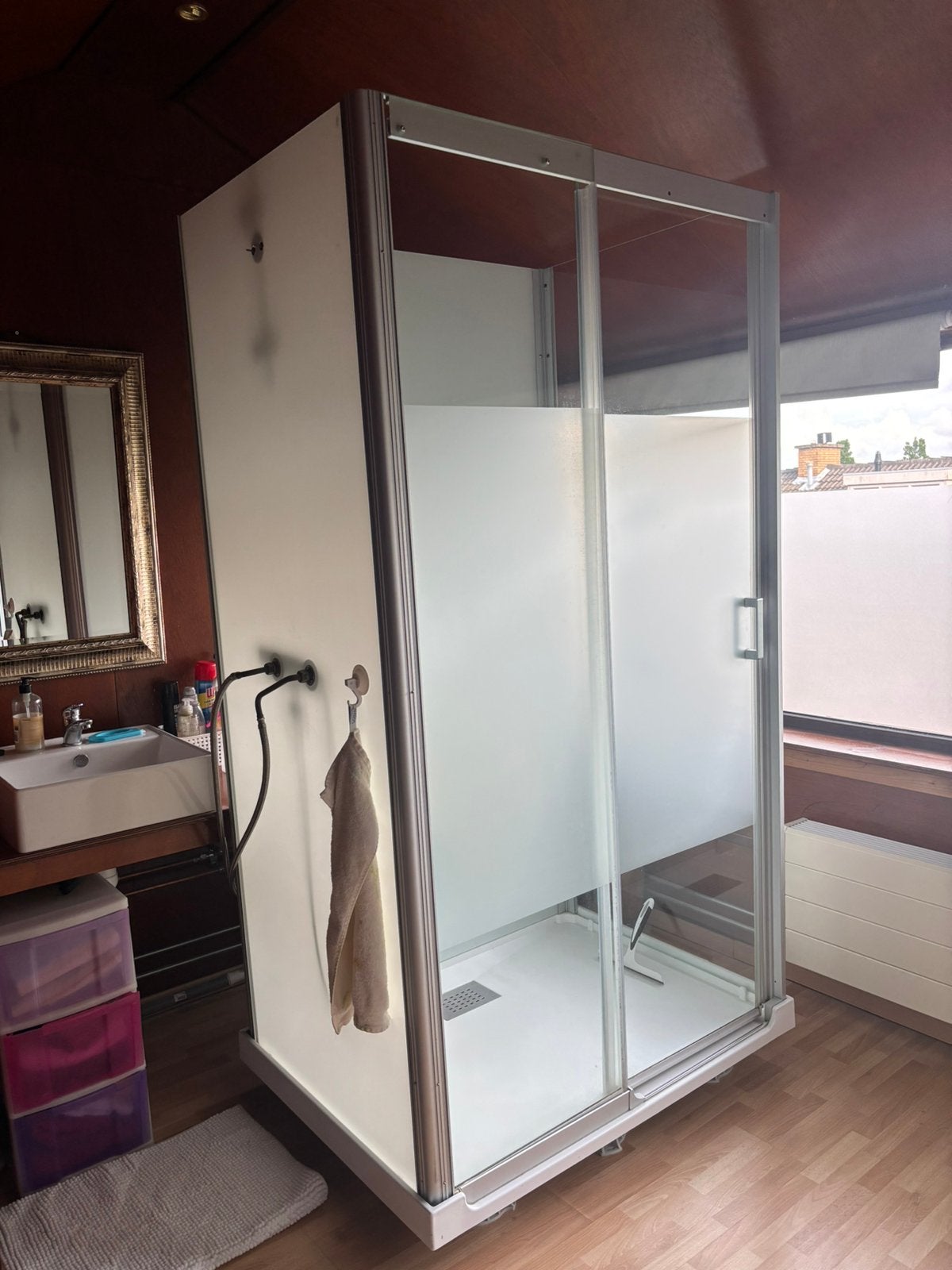 Douche cabine of tijdelijke douche, Ophalen, Gebruikt, Met douche