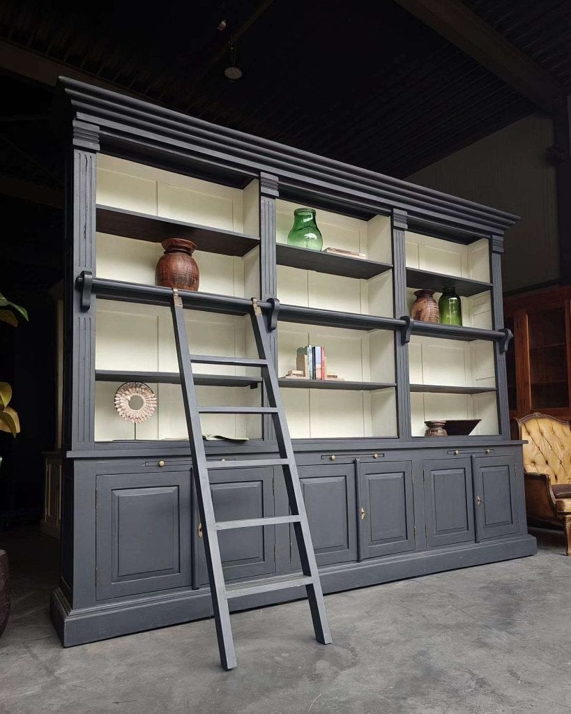 Xxl Boekenkast met ladder | Bibliotheek | Winkelkast #0927, Glas, Gebruikt, Met deur(en), -