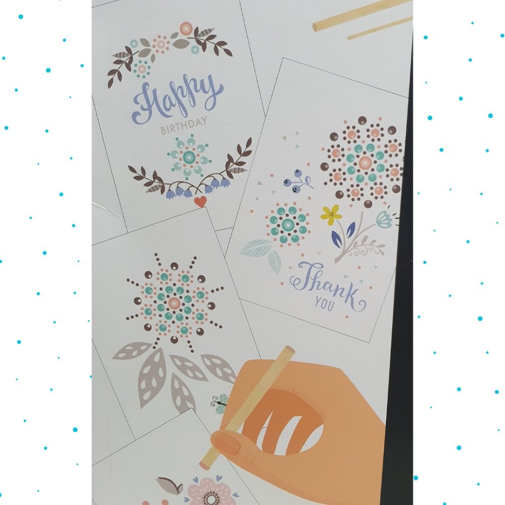 Dotting art – 4 kaarten – Bloemen, D, Nieuw, Ophalen of Verzenden, D