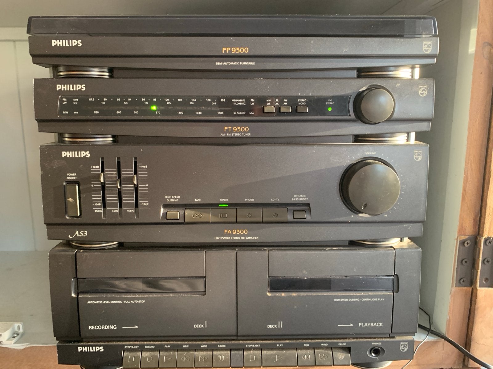 Philips FP 9500 Hifi Set met Platenspeler, Tuner, Versterker, Audio, Tv en Foto, Stereo-sets, Philips, Gebruikt, Cassettedeck