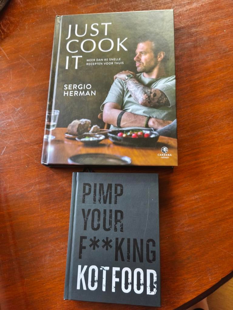 Kookboeken: Just Cook It (Sergio Herman) & Pimp Your Kotfood, Sergio Herman, Ophalen of Verzenden, Overige gebieden, Hoofdgerechten