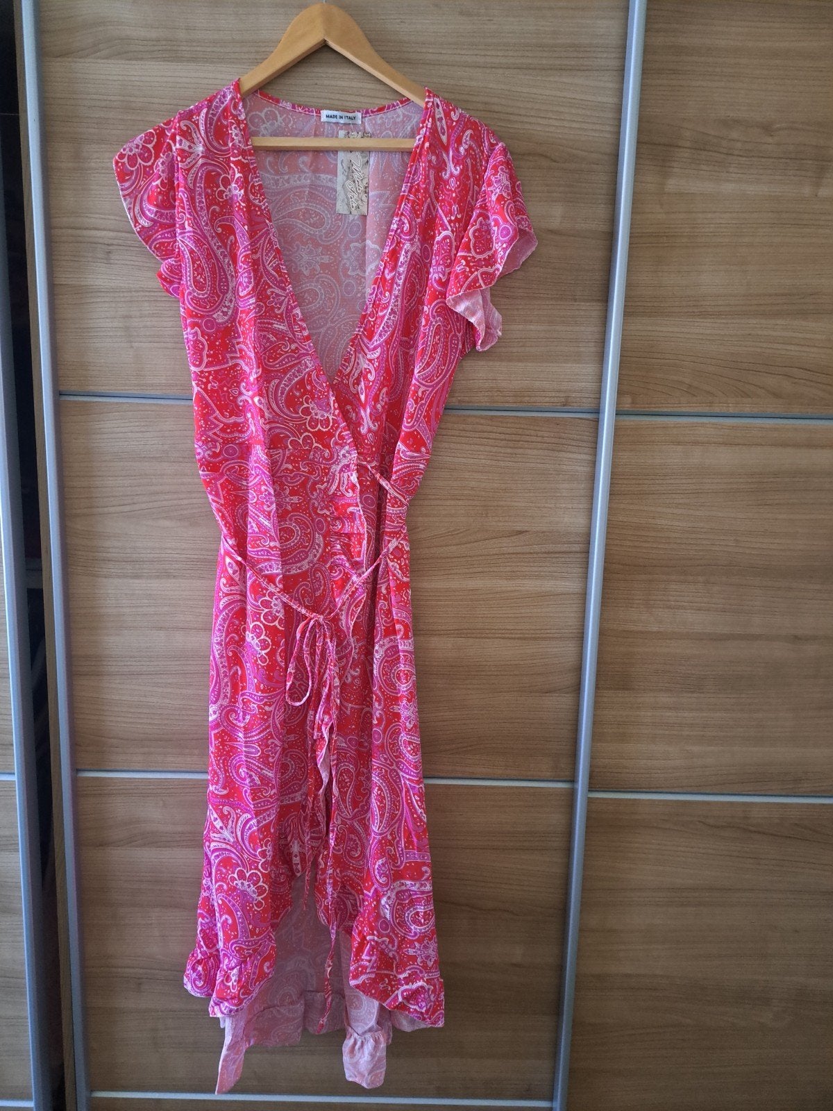 Kip aloha jurk roezel paisley rood roze maat 38,40,42,44, Made in Italy, Maat 42/44 (L), Nieuw, Ophalen of Verzenden