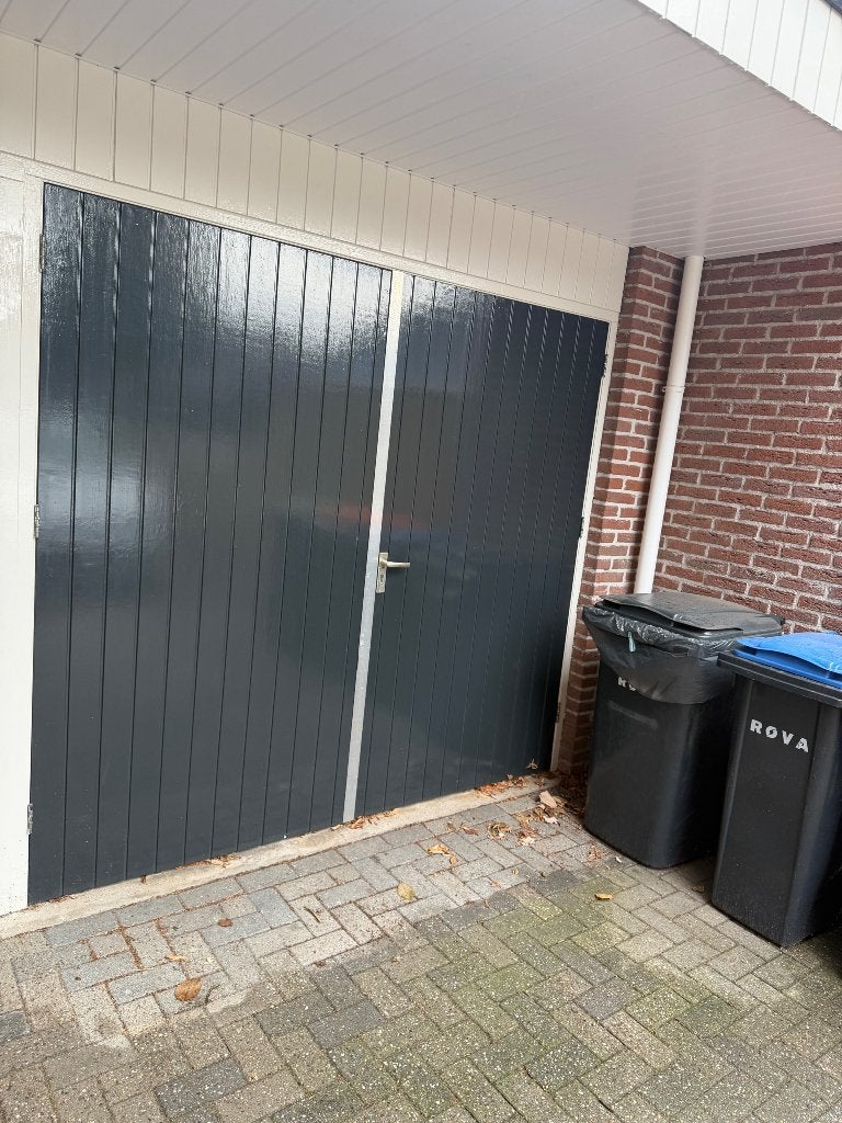 Schuurdeuren - 236x215 cm 118x215cm per deur, Ophalen, Gebruikt, Garagedeur, Hout