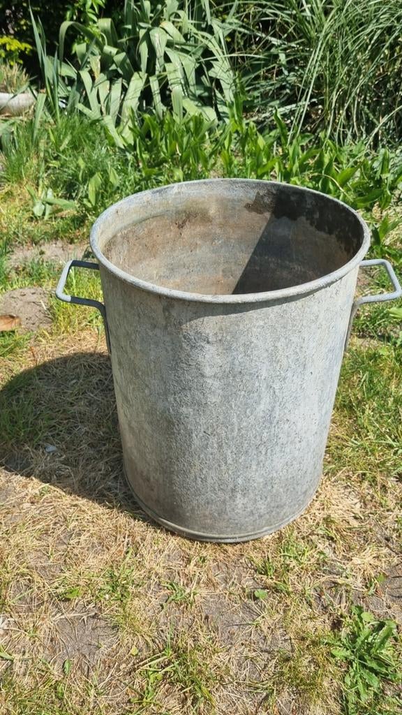 Zinken emmer, Tuin en Terras, 25 tot 40 cm, Gebruikt, Rond, Ophalen of Verzenden