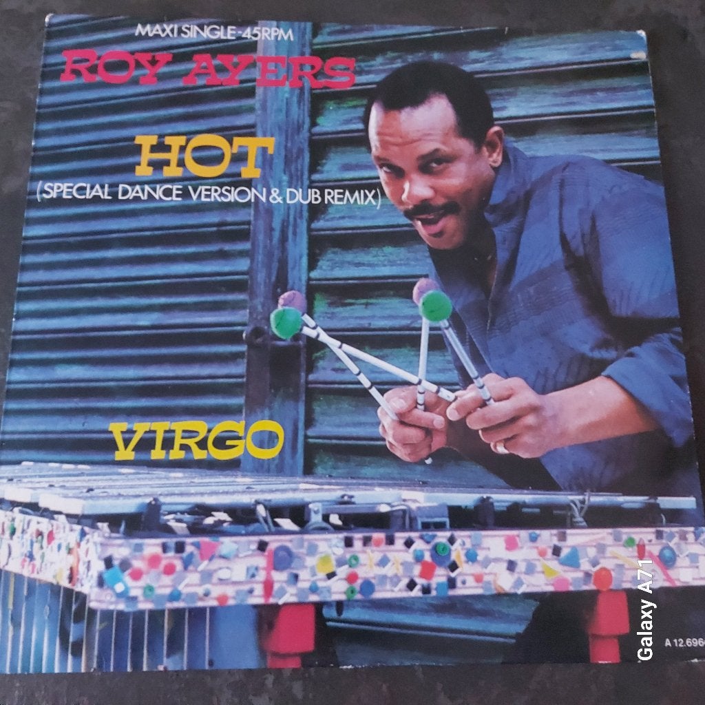 12 inch Maxisingel Roy Ayers - Hot (1986), Gebruikt, Ophalen of Verzenden, Fotohoes, Disco