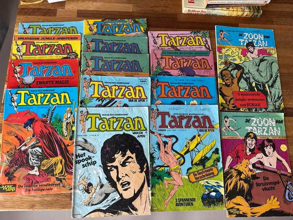 Grote collectie Tarzan stripboeken - Vintage avonturen, Boeken, Meerdere stripboeken, Ophalen of Verzenden, Gelezen