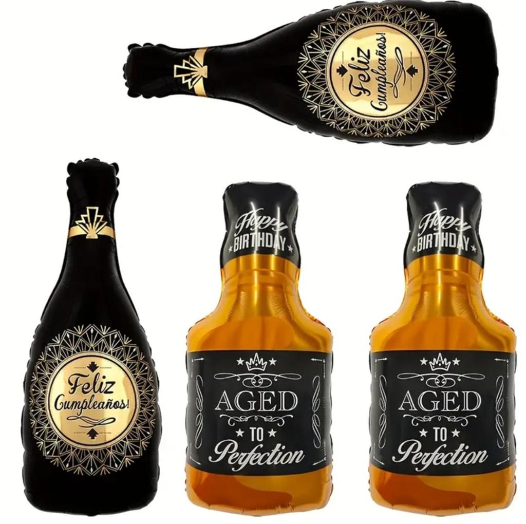 Helium ballonnen Whiskey en Champagne flessen (Spaans!), Ophalen of Verzenden, Nieuw, Versiering, Verjaardag