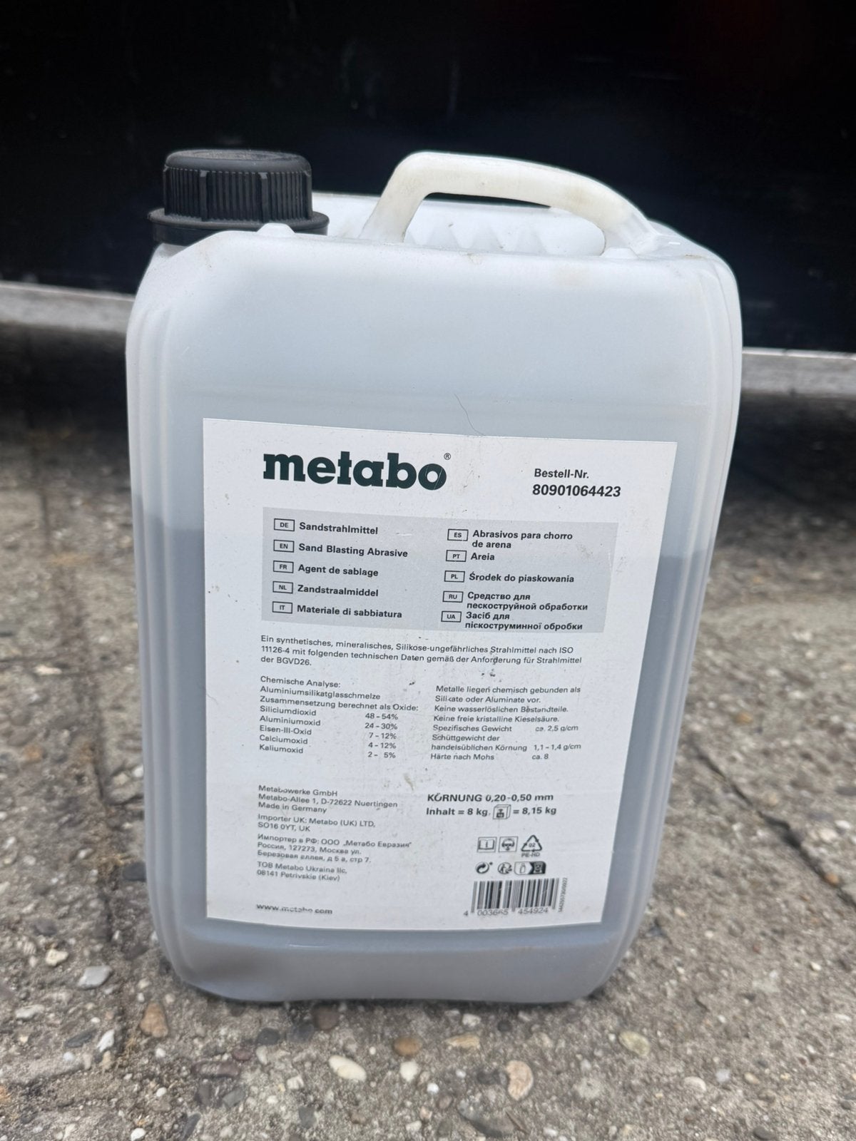 Metabo zandstraalmiddel 8KG straalgrit 0,2-0,5 mm, Ophalen of Verzenden, Zo goed als nieuw