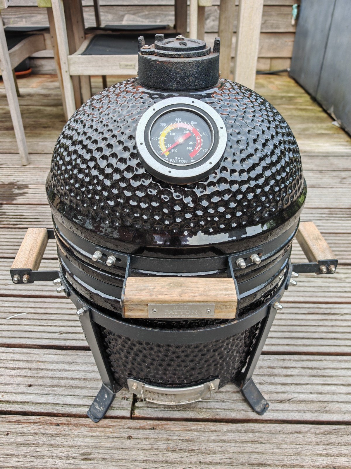 Patton Compact 16" Kamado met Bastard hoes, Ophalen, Gebruikt, Patton, Met accessoires