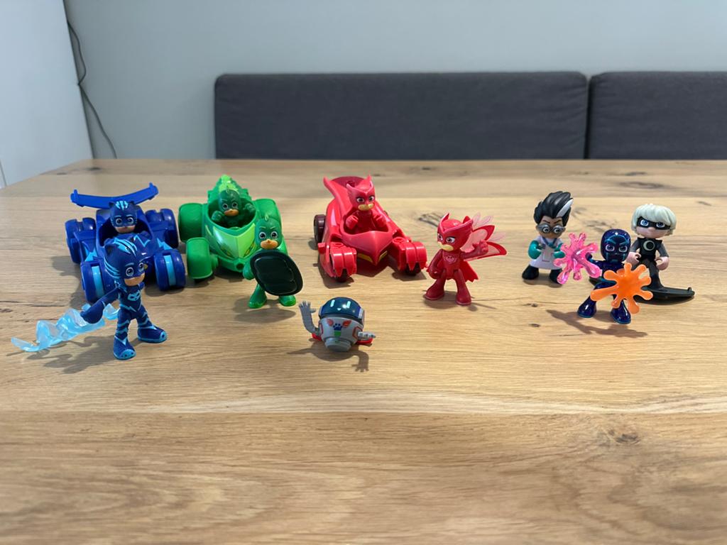 PJ Masks actiefiguren en voertuigen set, Ophalen of Verzenden, Gebruikt