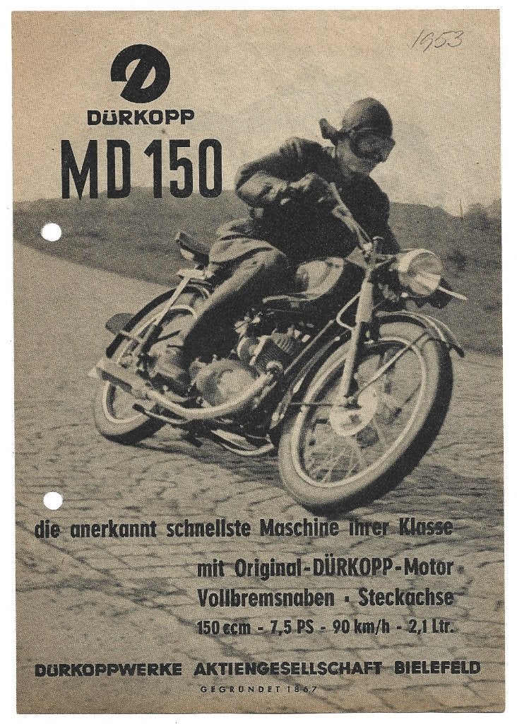 Dürkopp MD150 leaflet folder (5518zd), Motoren, Handleidingen en Instructieboekjes, Overige merken, Verzenden