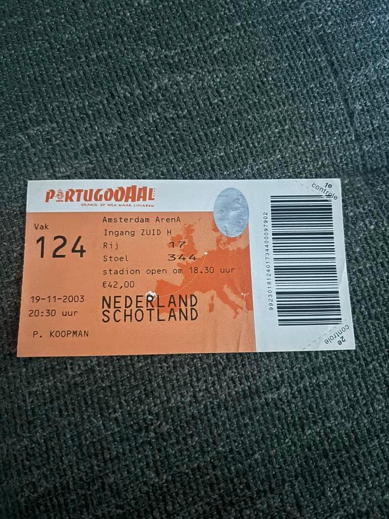 Nederland - Schotland voetbal ticket 19-11-2003, Ophalen of Verzenden, Overige binnenlandse clubs, Overige typen