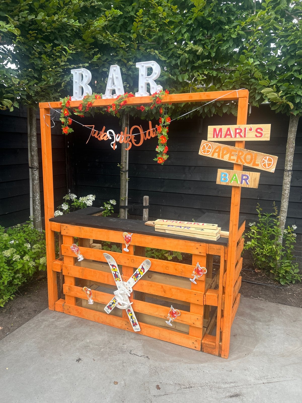 Unieke Pallet Bar met 'BAR' Letters en Decoratie, Ophalen, Gebruikt