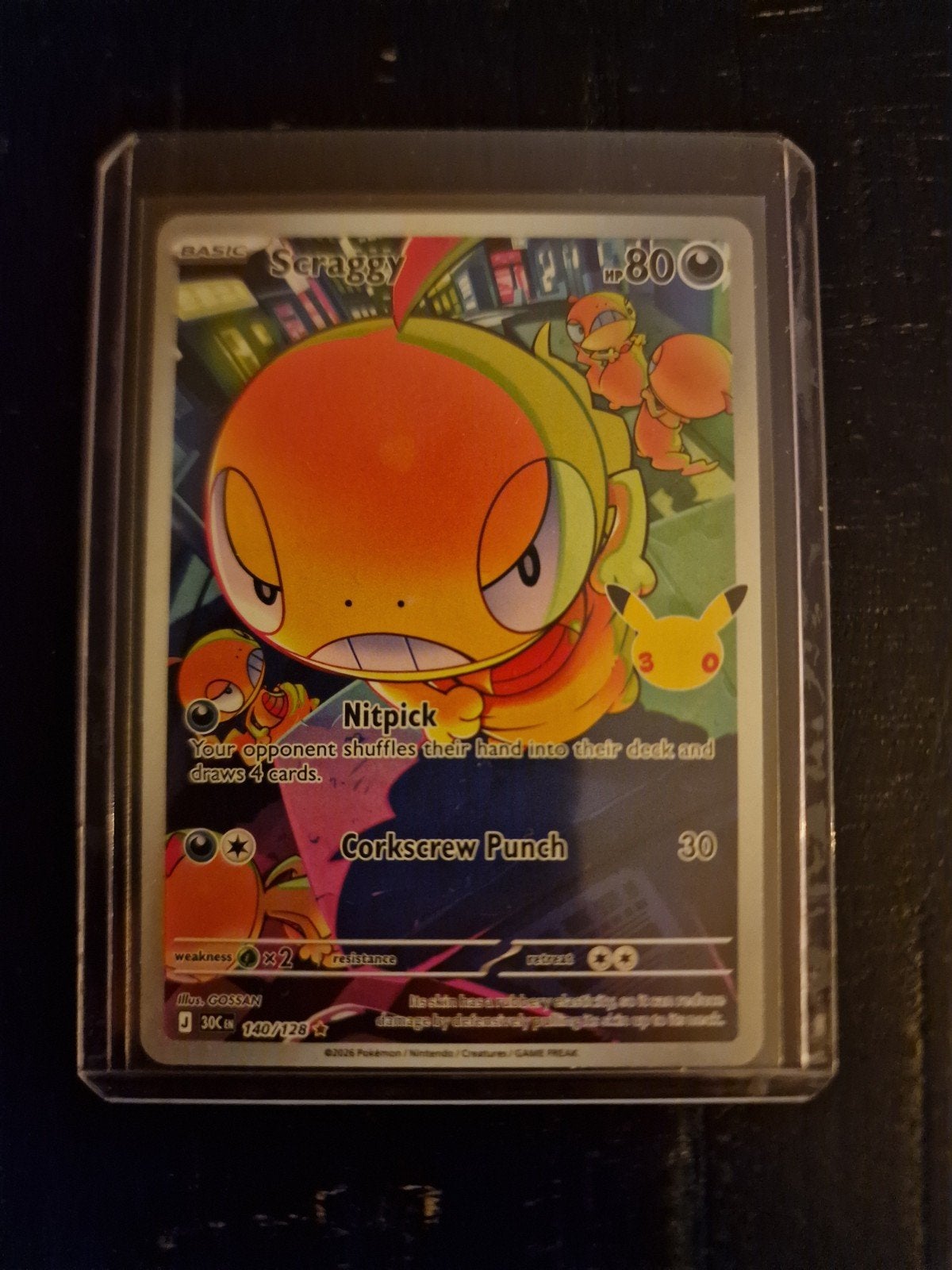 Scraggy 30th Pokémon kaart, Ophalen of Verzenden, Nieuw, Losse kaart