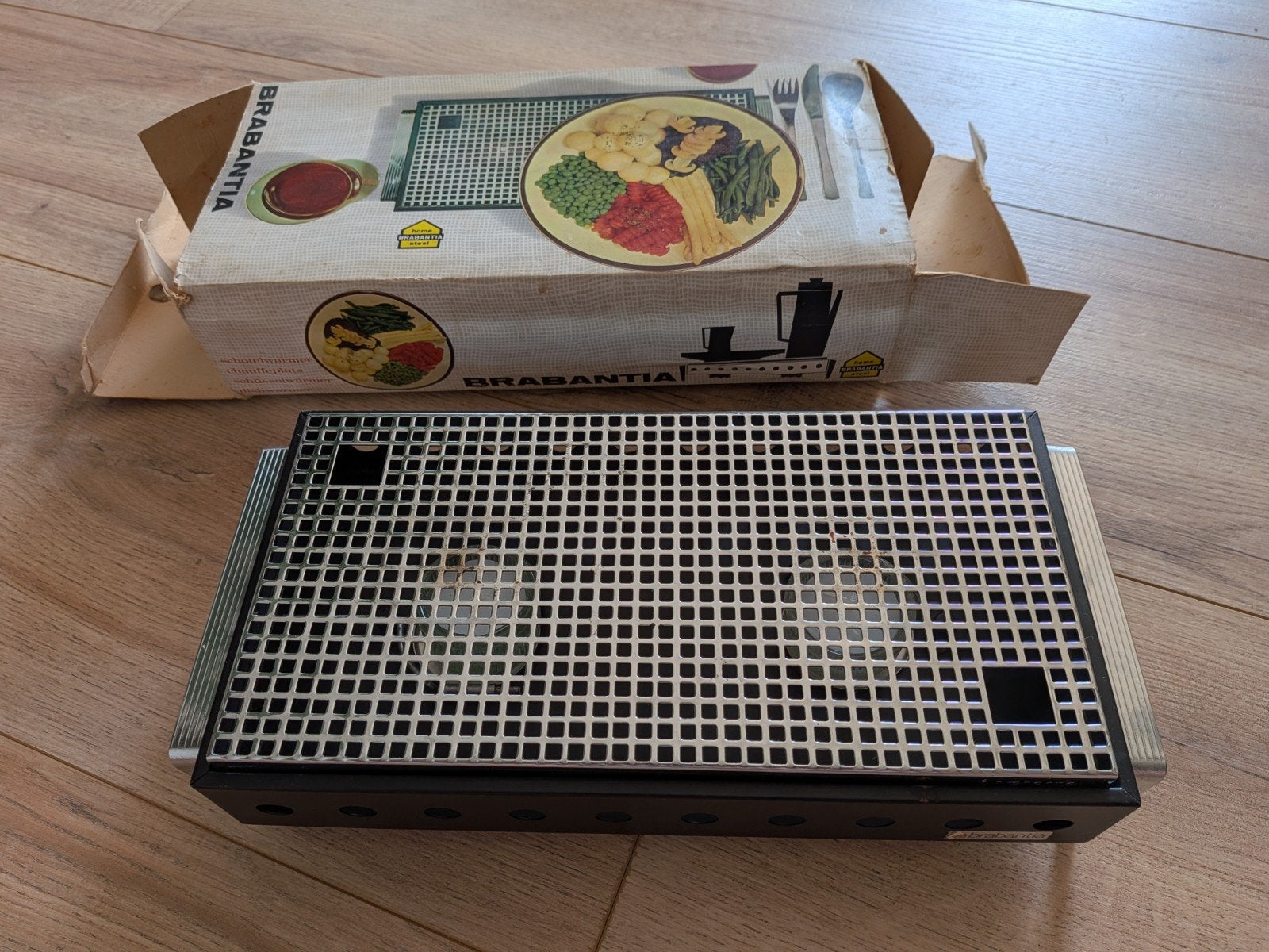 Brabantia schotelschuiver/warmhoudplaat - compleet, Ophalen of Verzenden, Zwart, Metaal, Brabantia