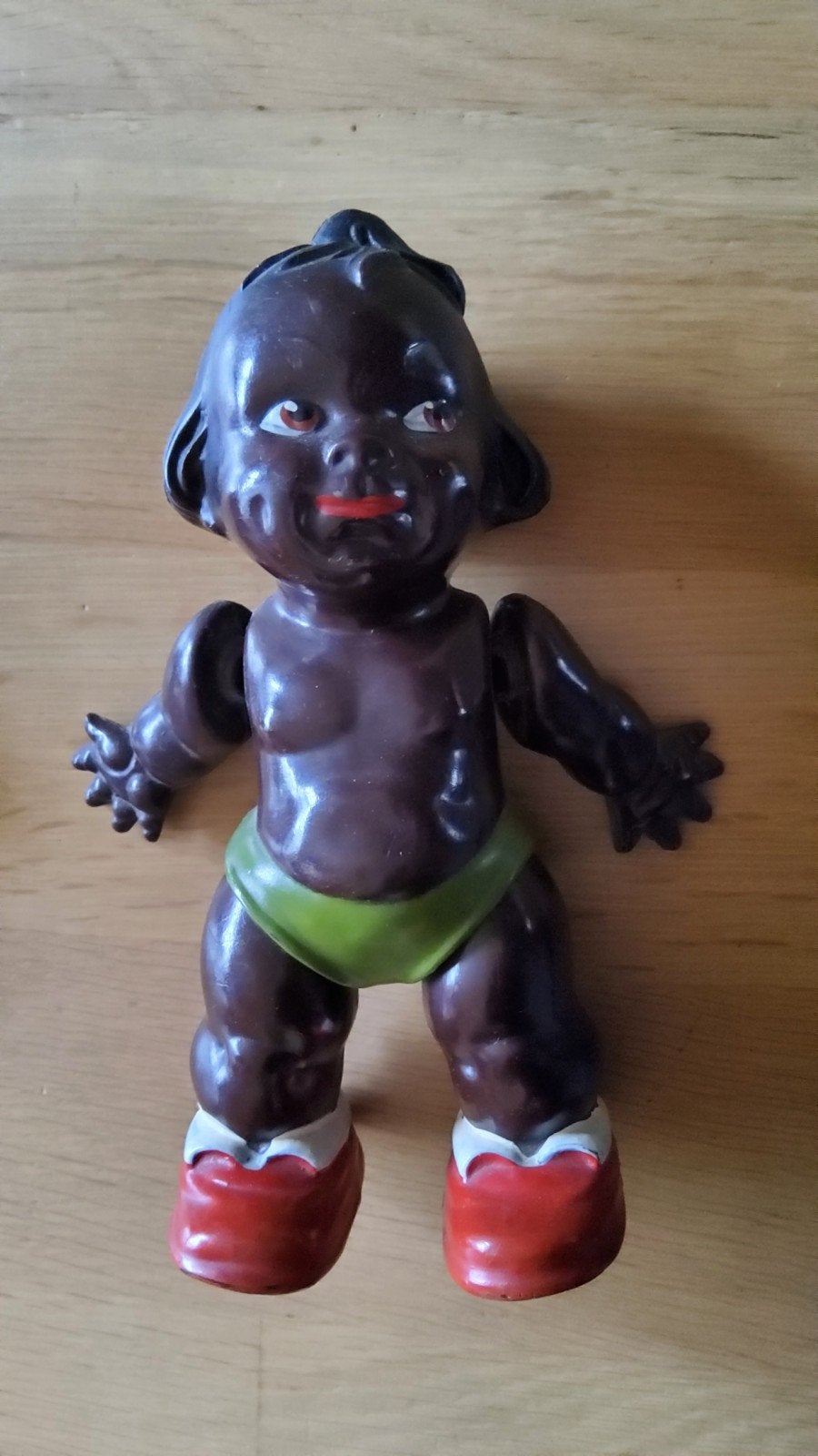 Jaren 30 EDI Duitse Mechanisch Kewpie Afrikaans Looppop, Antiek en Kunst, Ophalen of Verzenden