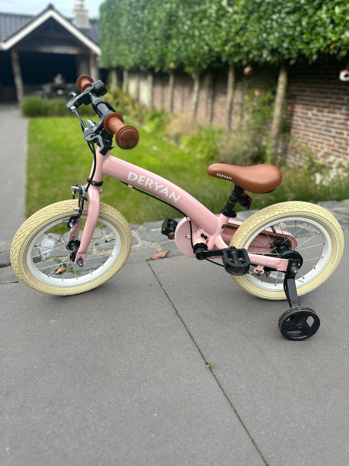 Deryan 3-in-1 kinderfiets 12 inch - Zeer goede staat, Ophalen, Zo goed als nieuw, Minder dan 16 inch, Zijwieltjes