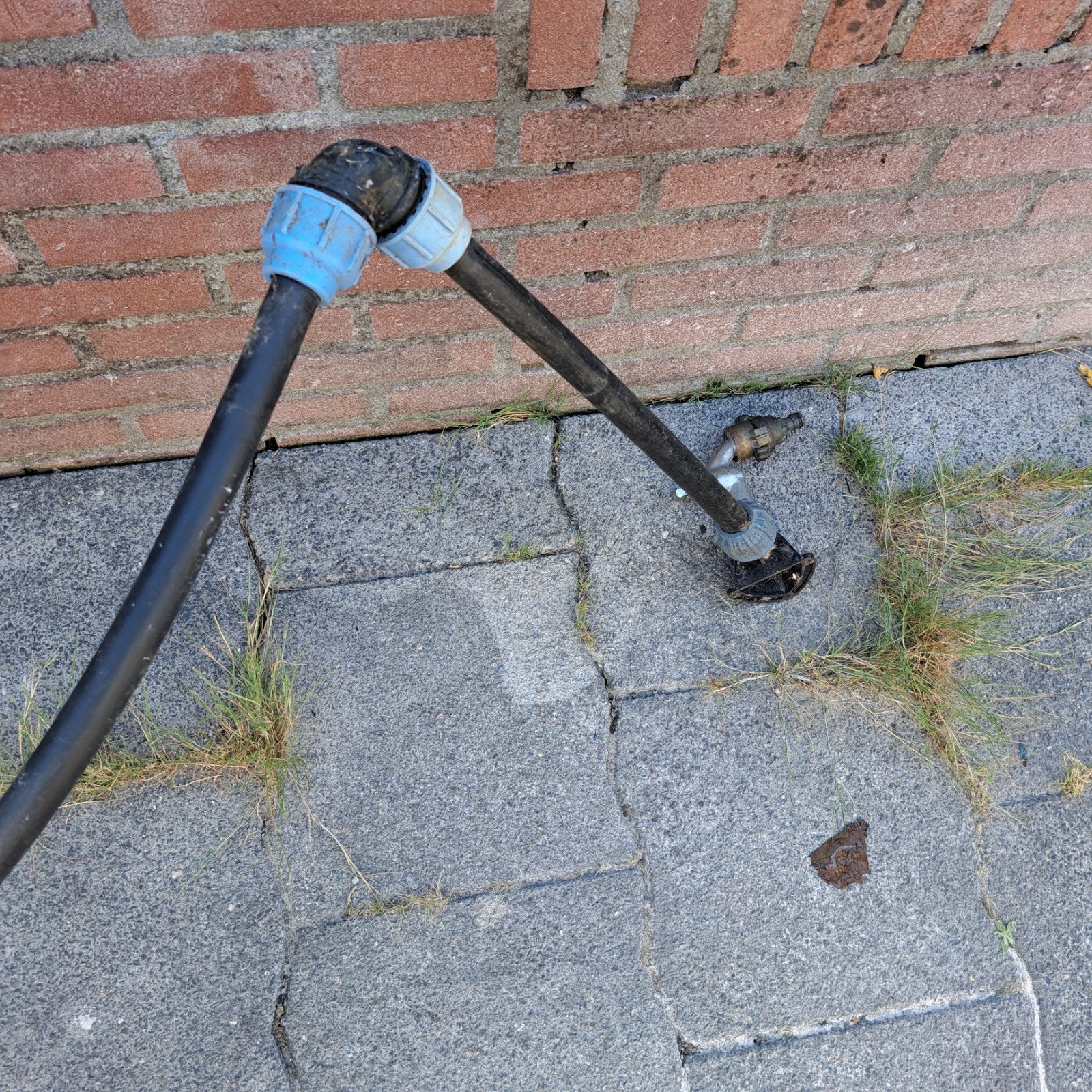 Tyleen buis 19mm met muurplaat en kraan, Ophalen, Gebruikt, Tuinslang