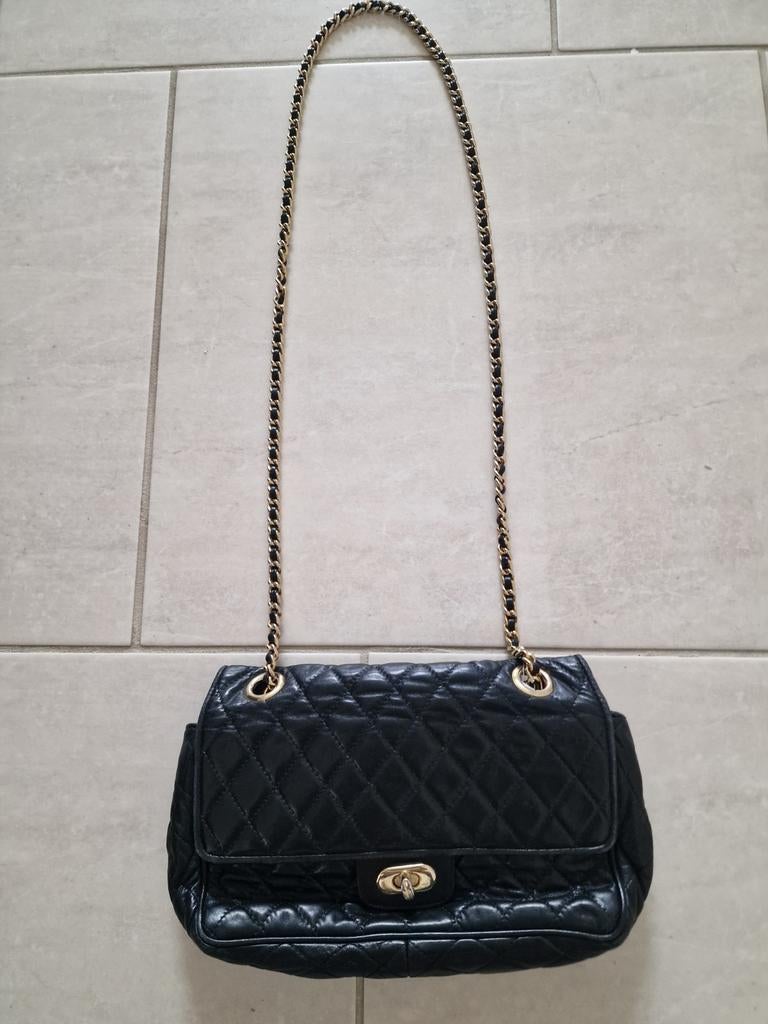Vintage lederen Maison de Bonneterie tas, Ophalen of Verzenden, Bruin, Handtas