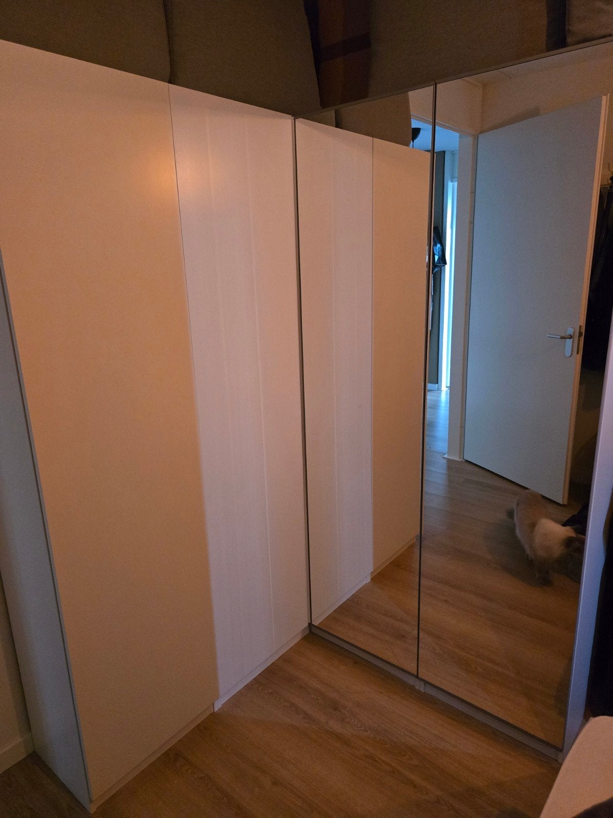 Ikea Pax hoek kast met spiegeldeuren, Overige materialen, Gebruikt, 200 cm of meer, 150 tot 200 cm
