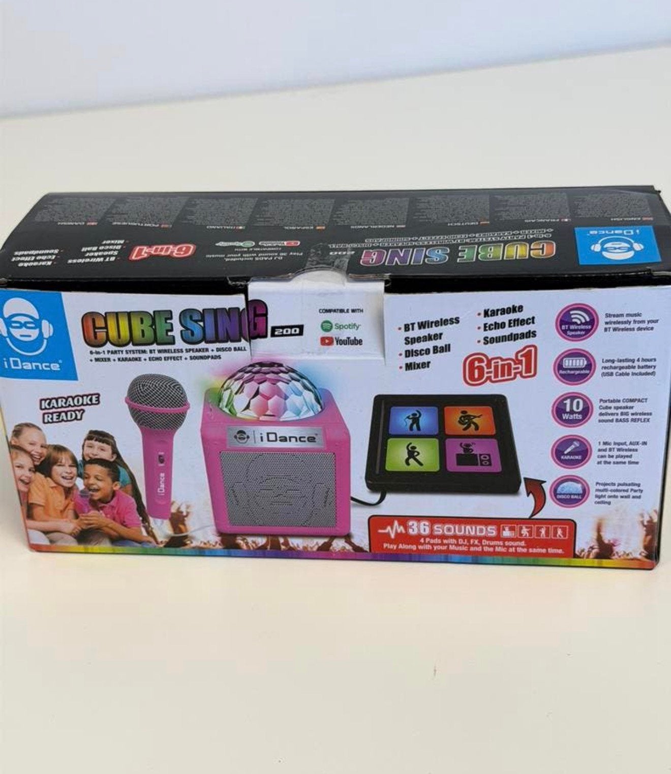 iDance Cube Sing 200 Karaoke Set Bluetooth Disco microfoon, Nieuw, Ophalen of Verzenden, H, H