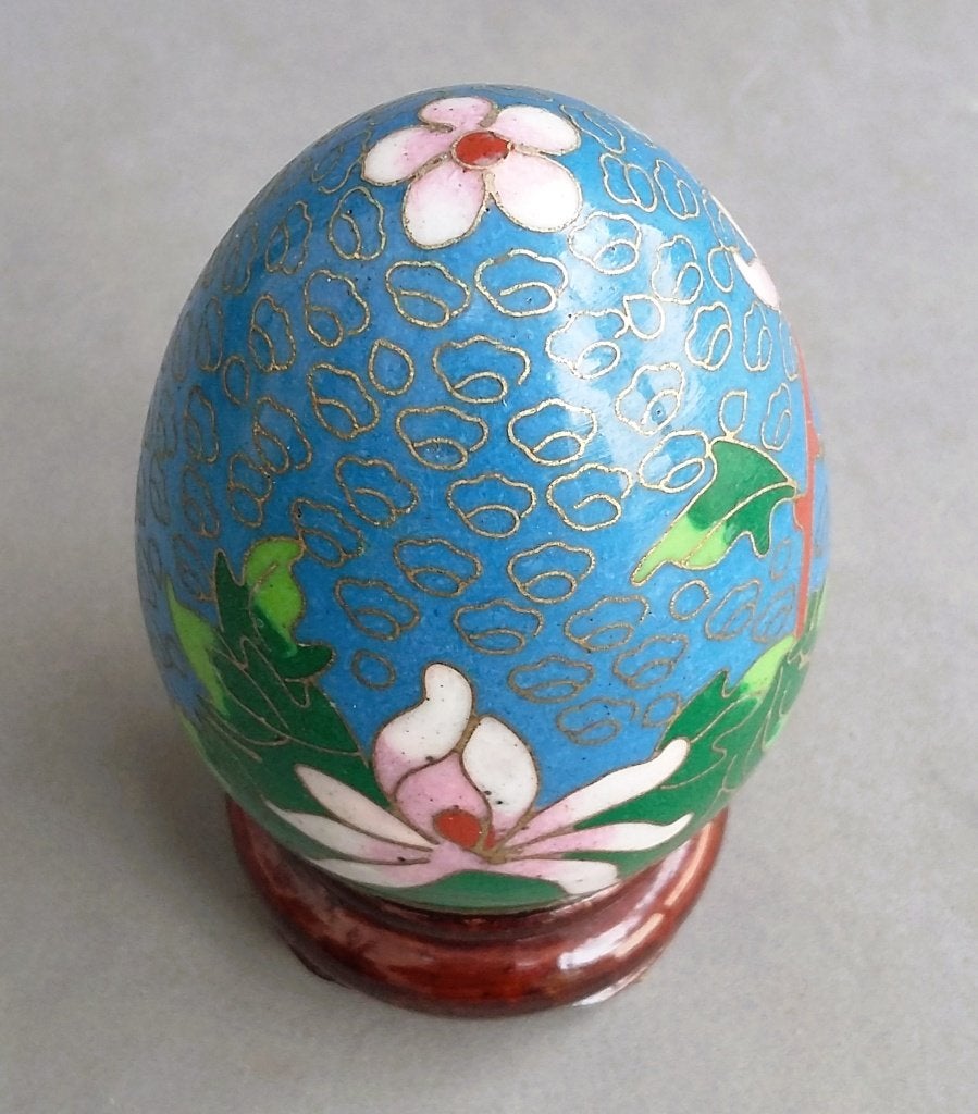 20 ste eeuw Chinese Cloisonne Ei Paasei Vogelei Glas Emaille, Ophalen of Verzenden