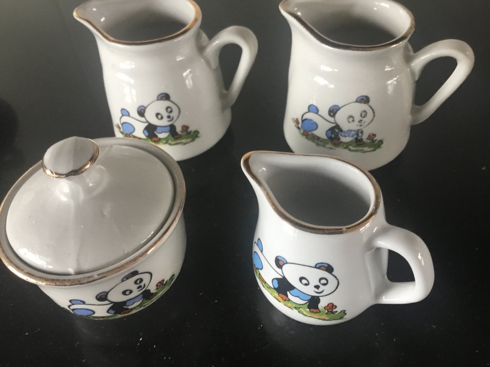 Schattig Panda Kinderserviesje - Compleet Setje, Ophalen of Verzenden, Gebruikt, Keramiek, Compleet servies