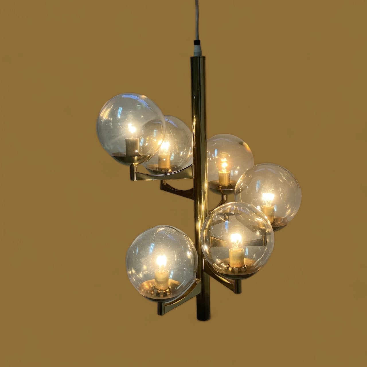 Vintage Italiaanse Sciolari  lamp, 1960/70, glazen bollen, Ophalen