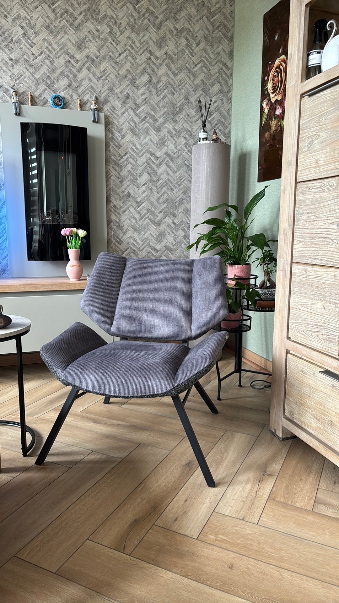Fauteuil Xooon plus bijpassende poef!, Ophalen, 75 tot 100 cm, Zo goed als nieuw, Stof