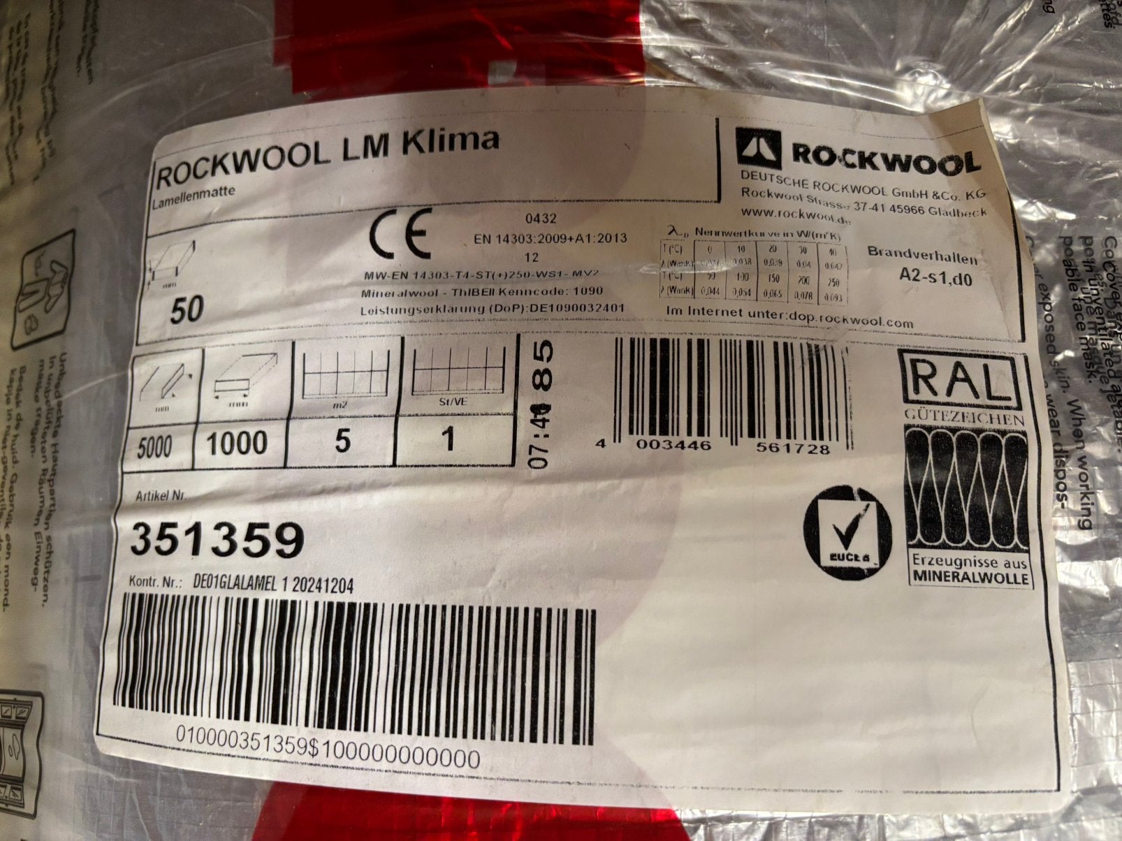 Rockwool en glaswol isolatie, Ophalen