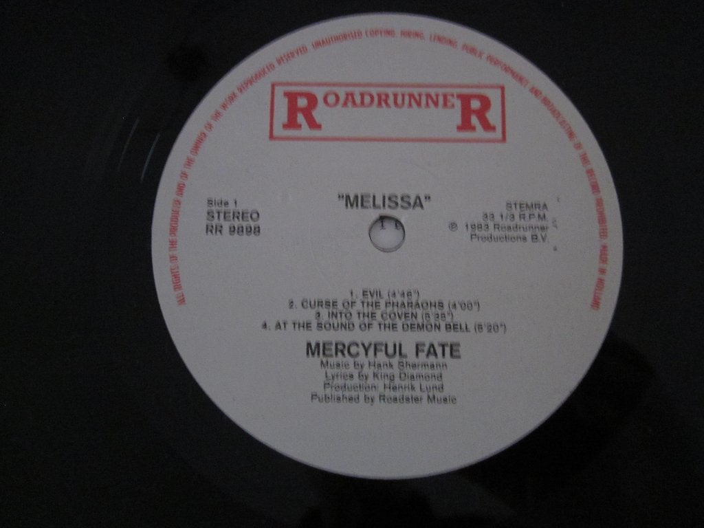 Foto 6 van Mercyful Fate - Melissa 1983 Roadrunner Records RR 9898 LP