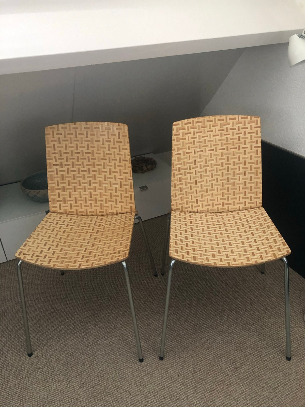 IKEA Eliott stoel - bamboe en metaal, Ophalen, Twee, Overige kleuren, Zo goed als nieuw
